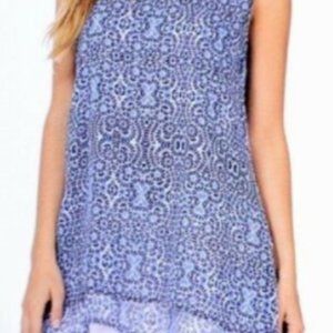 Fever blue & white double layer sleeveless blouse